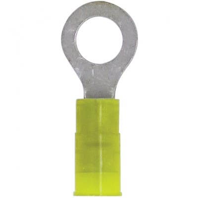 Nylon Ring Terminal Connector Yellow 12-10 Awg 5/16" Stud