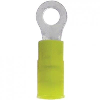 Bulk Nylon Ring Terminal Connectors Yellow 12-10 Awg #10 Stud