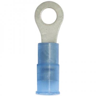 Nylon Ring Terminal Connector Blue 16-14 Awg #8 Stud 