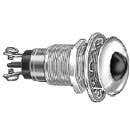 DOUBLE CONTACT, METAL SOCKET, CHROME-PLATED BRASS BEZEL, 17/32" SMOOTH LENS, AMBER, 12V BULB SUPPLIED