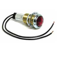 DOUBLE CONTACT, PLATED BRASS BEZEL, 15/16" FACETED LENS, RED, 12V BULB SUPPLIED DOUBLE CONTACT, PLATED BRASS BEZEL, 15/16" FACETED LENS, RED, 12V BULB SUPPLIED