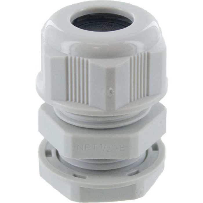 Nylon Dome Cap Cable Gland 1/2" NPT Gray