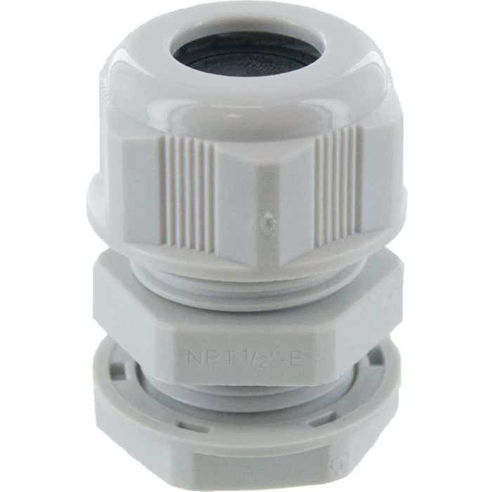 Nylon Dome Cap Cable Gland 1/2" NPT Gray Nylon Dome Cap Cable Gland 1/2" NPT Gray
