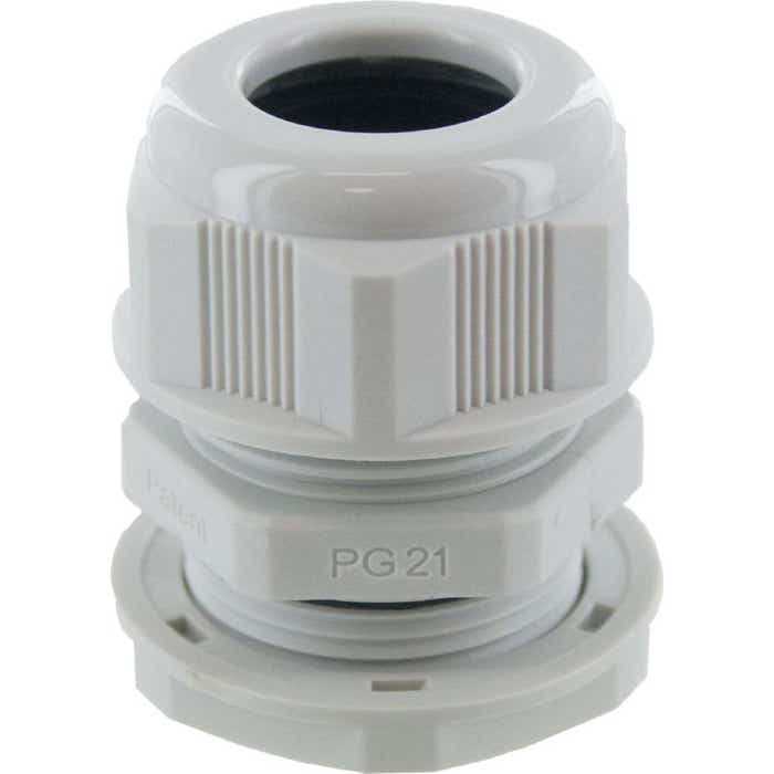 Nylon Dome Cap Cable Gland PG21 Gray