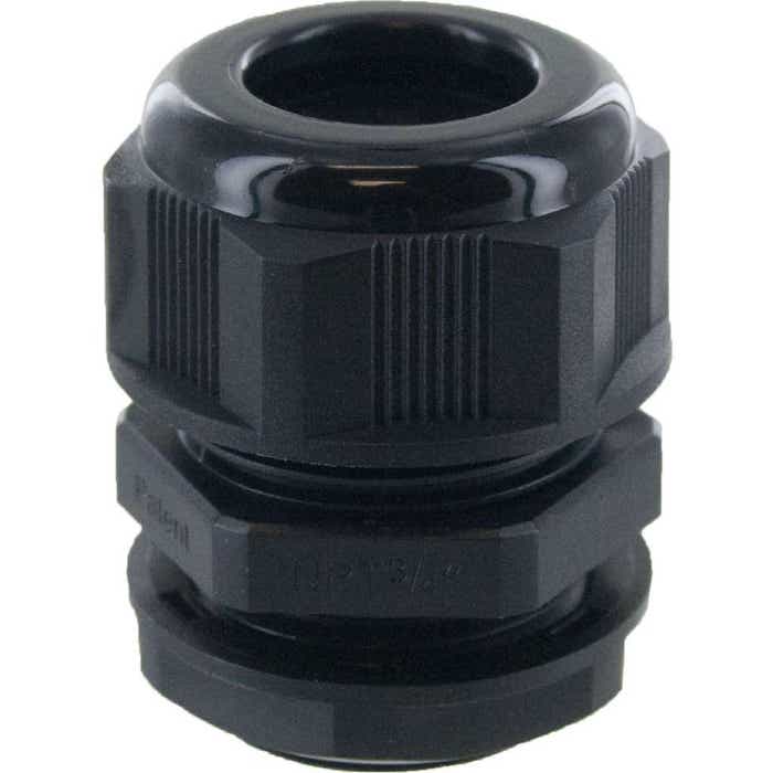 Nylon Dome Cap Cable Gland 3/4" NPT Black