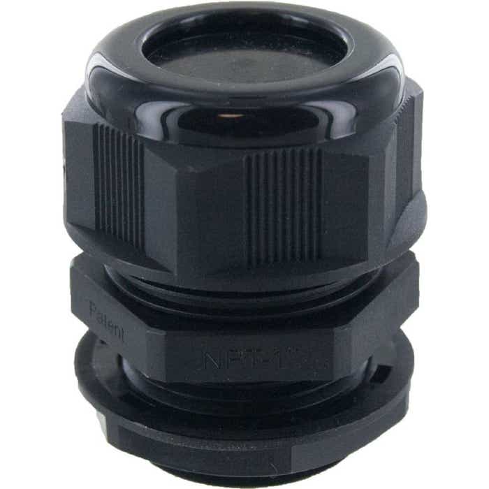 Nylon Dome Cap Cable Gland 1" NPT Black