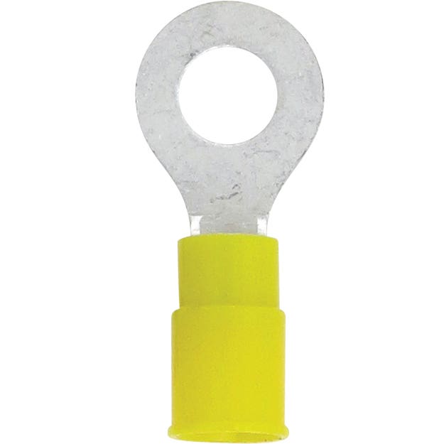 Ring Terminal PVC Yellow 12-10 Awg 1/4" Stud