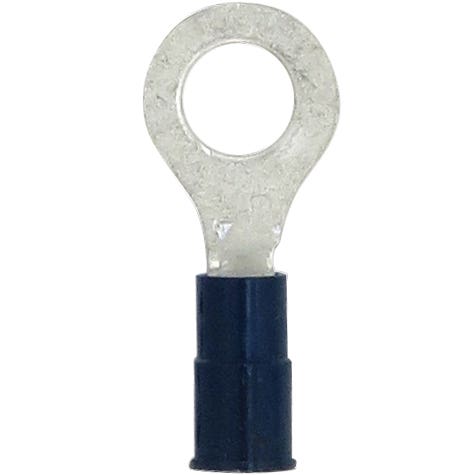 Ring Terminal PVC Blue 16-14 Awg 1/4" Hole R4B14S