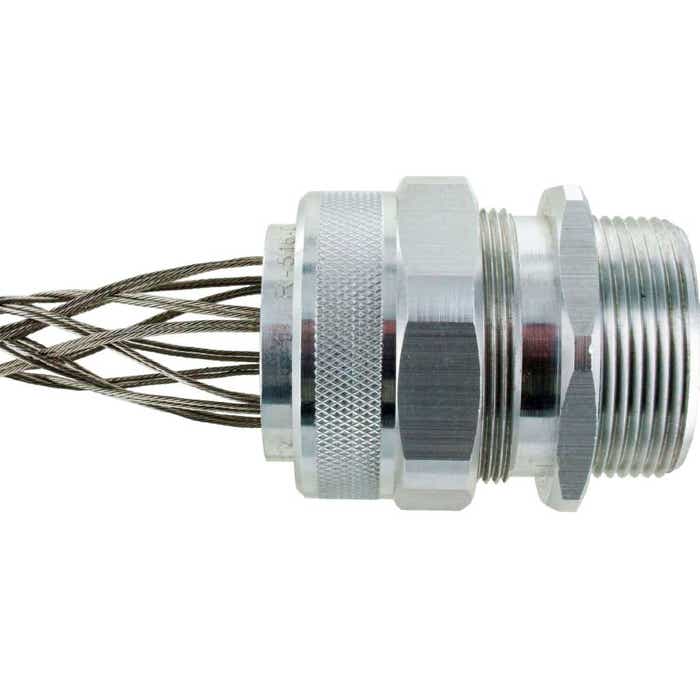 2" NPT Aluminum Cord Grip With Mesh 2.06-2.18" Cable Range RSR-6735-E