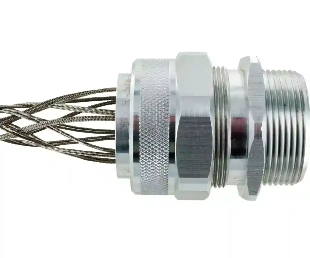 2" NPT Aluminum Cord Grip With Mesh 2.06-2.18" Cable Range RSR-6735-E 2" NPT Aluminum Cord Grip With Mesh 2.06-2.18" Cable Range RSR-6735-E