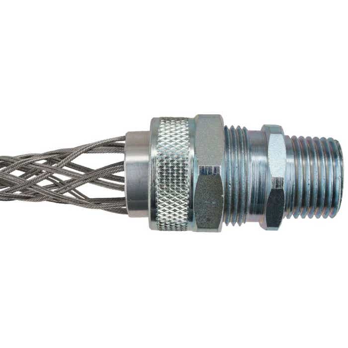 1/2" NPT Steel Cord Grip Cable Gland with Wire Mesh .500"-.562" Cable Range RSRS-109-E Side