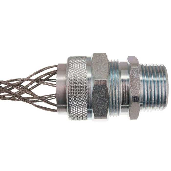 3/4" NPT Steel Cord Grip Cable Gland with Mesh .500"-.562" Cable Range RSRS-209-E