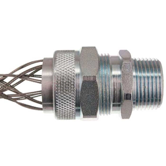 1" NPT Steel Cord Grip Cable Gland with Mesh .625"-.750" Cable Range RSRS-312-E 1" NPT Steel Cord Grip Cable Gland with Mesh .625"-.750" Cable Range RSRS-312-E