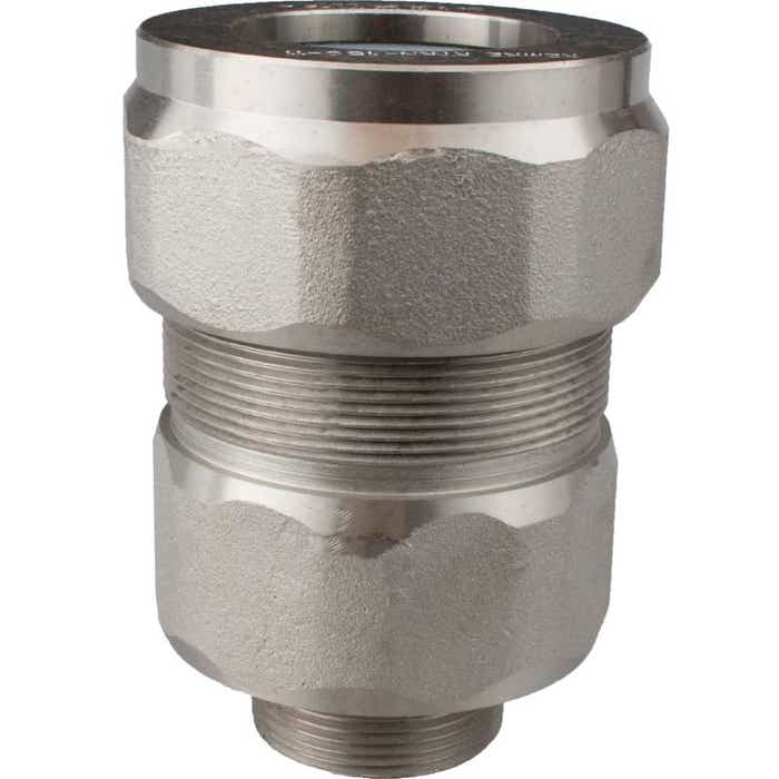 1-1/2" Nickel Plated Metal Clad Teck Cable Connector RTKN-150-11 1-1/2" Nickel Plated Metal Clad Teck Cable Connector RTKN-150-11