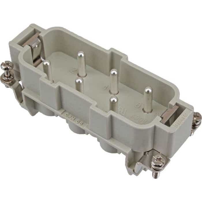 6 Pole Rectangular Connector Male Insert ILME CPM06 6 Pole Rectangular Connector Male Insert ILME CPM06