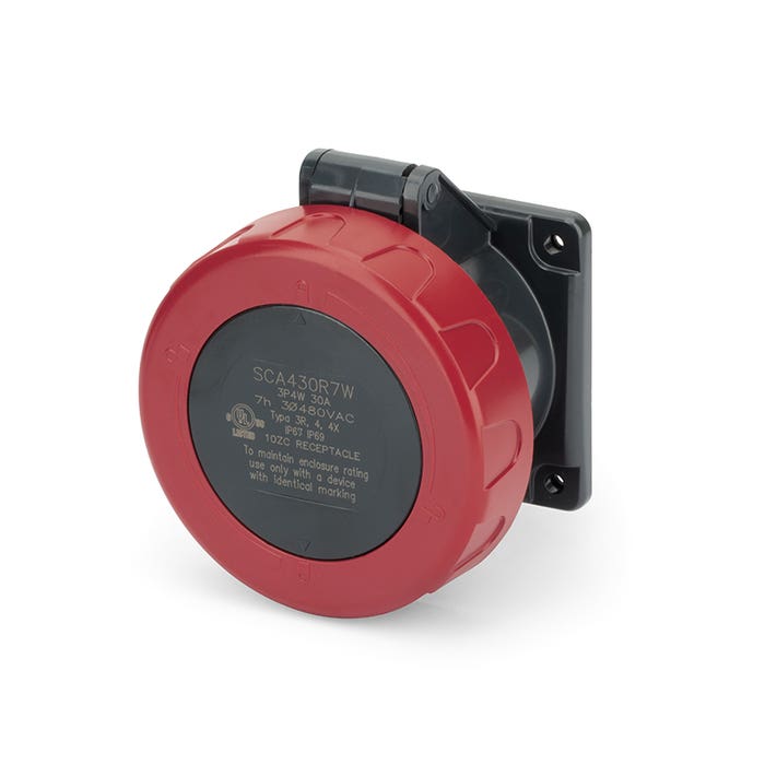 430R7W Pin And Sleeve Receptacle 30 Amp Optima UL 430R7W Pin And Sleeve Receptacle 30 Amp Optima UL