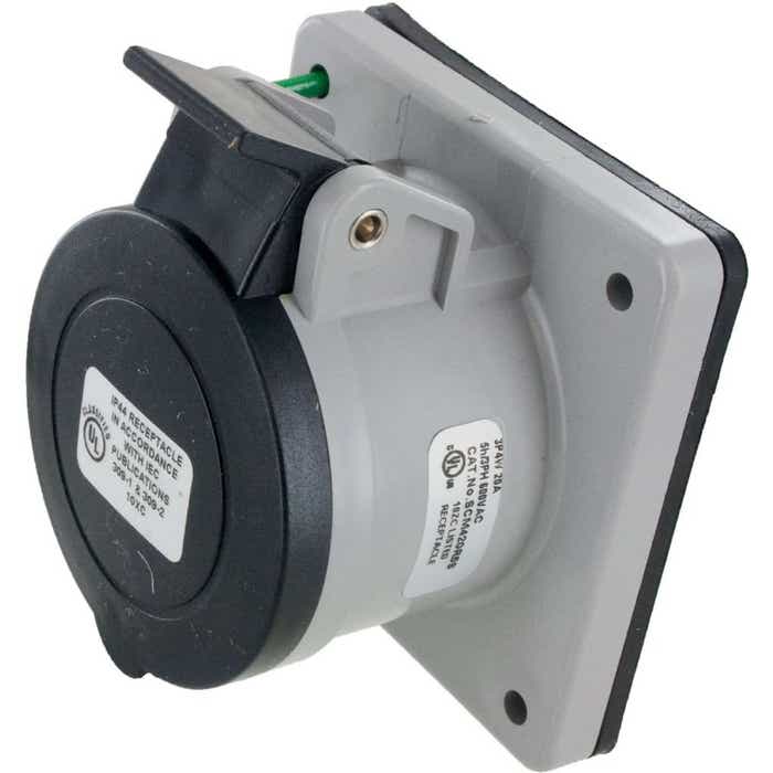 420R5S Pin And Sleeve Receptacle 20 Amp 3 Pole 4 Wire 420R5S Pin And Sleeve Receptacle 20 Amp 3 Pole 4 Wire