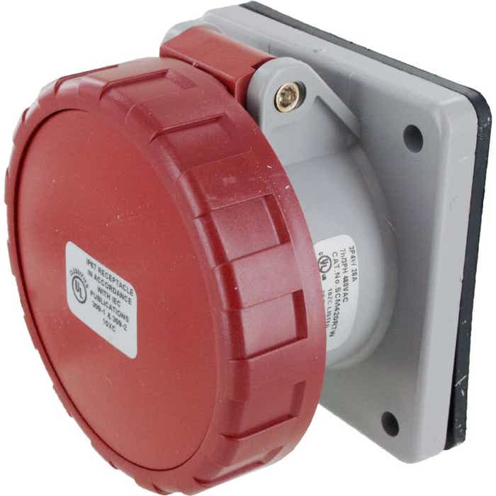 420R7W Pin And Sleeve Receptacle 20 Amp 3 Pole 4 Wire