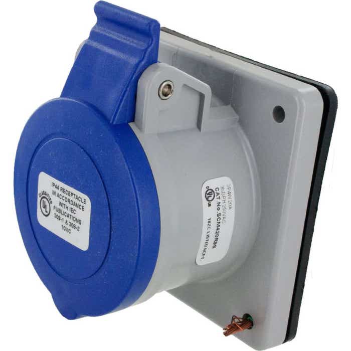 420R9S Pin And Sleeve Receptacle 20 Amp 3 Pole 4 Wire