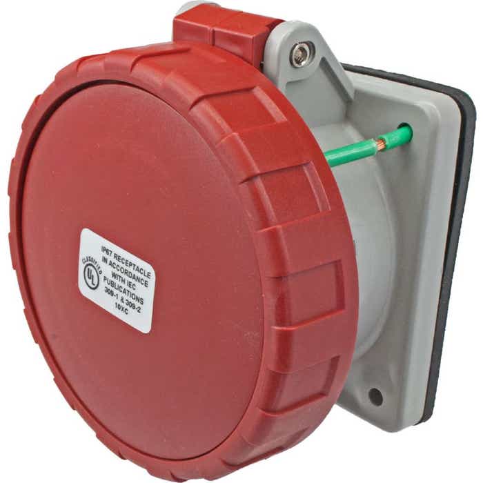 516R6W Pin And Sleeve Receptacle 16 Amp 4 Pole 5 Wire