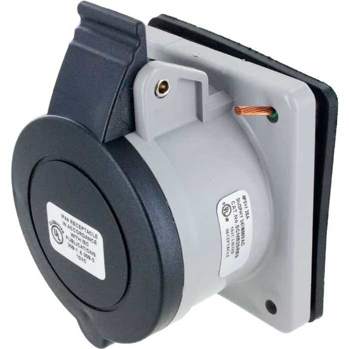 520R5S Pin And Sleeve Receptacle 20 Amp 4 Pole 5 Wire 520R5S Pin And Sleeve Receptacle 20 Amp 4 Pole 5 Wire