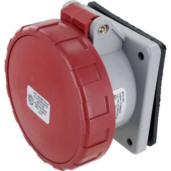 520R7W Pin And Sleeve Receptacle 20 Amp 4 Pole 5 Wire