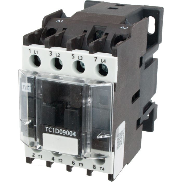 4 Pole Contactor 9 Amp 4 N/O 24 Volt AC Coil TC1D09004B7