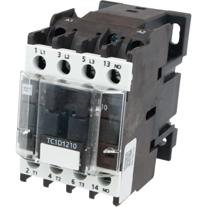 3 Pole Contactor 12 Amp 1 N/O 220 Vac Coil TC1D1210M7