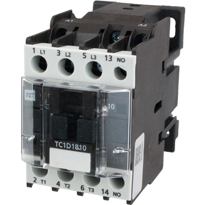 3 Pole Contactor 18 Amp 1 N/O 110 Vac Coil TC1D1810F7 3 Pole Contactor 18 Amp 1 N/O 110 Vac Coil TC1D1810F7