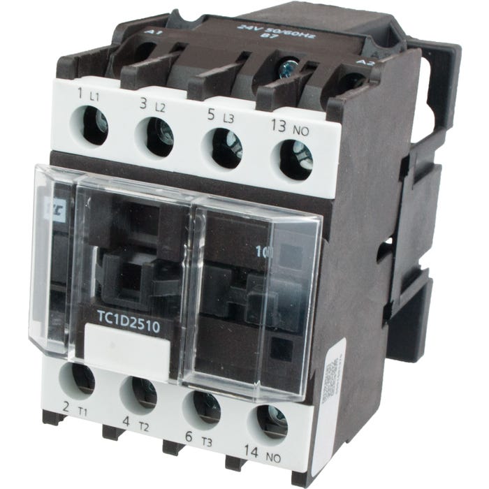 3 Pole Contactor 25 Amp 1 N/O 24 Volt AC Coil TC1D2510B7 3 Pole Contactor 25 Amp 1 N/O 24 Volt AC Coil TC1D2510B7