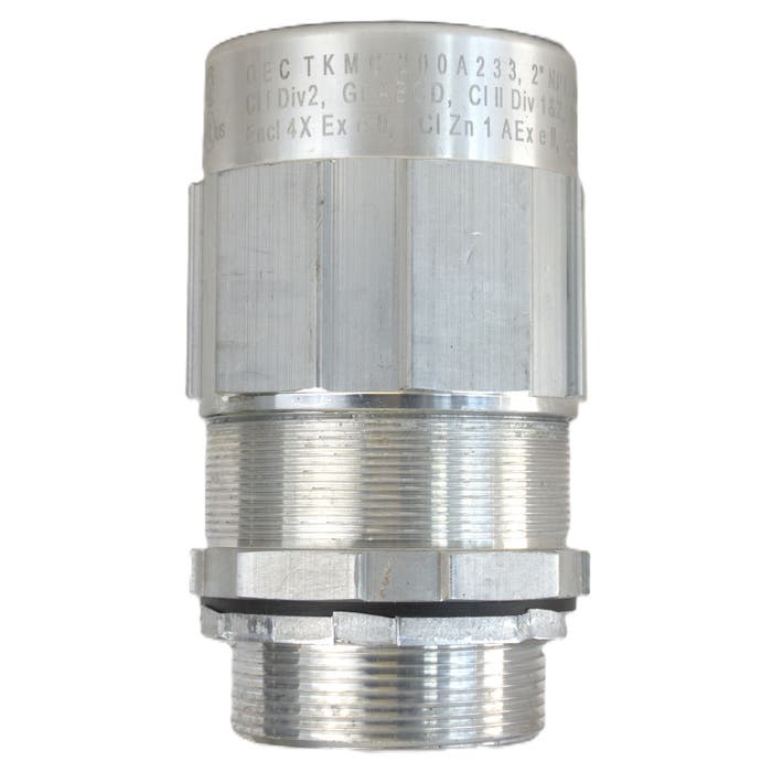 2" NPT Metal Clad Teck Connector 1.90-2.25" Cable Range TKMC200A233 2" NPT Metal Clad Teck Connector 1.90-2.25" Cable Range TKMC200A233